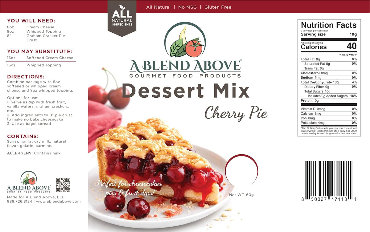 A Blend Above Cherry Pie No Bake Dessert Mix - All Natural