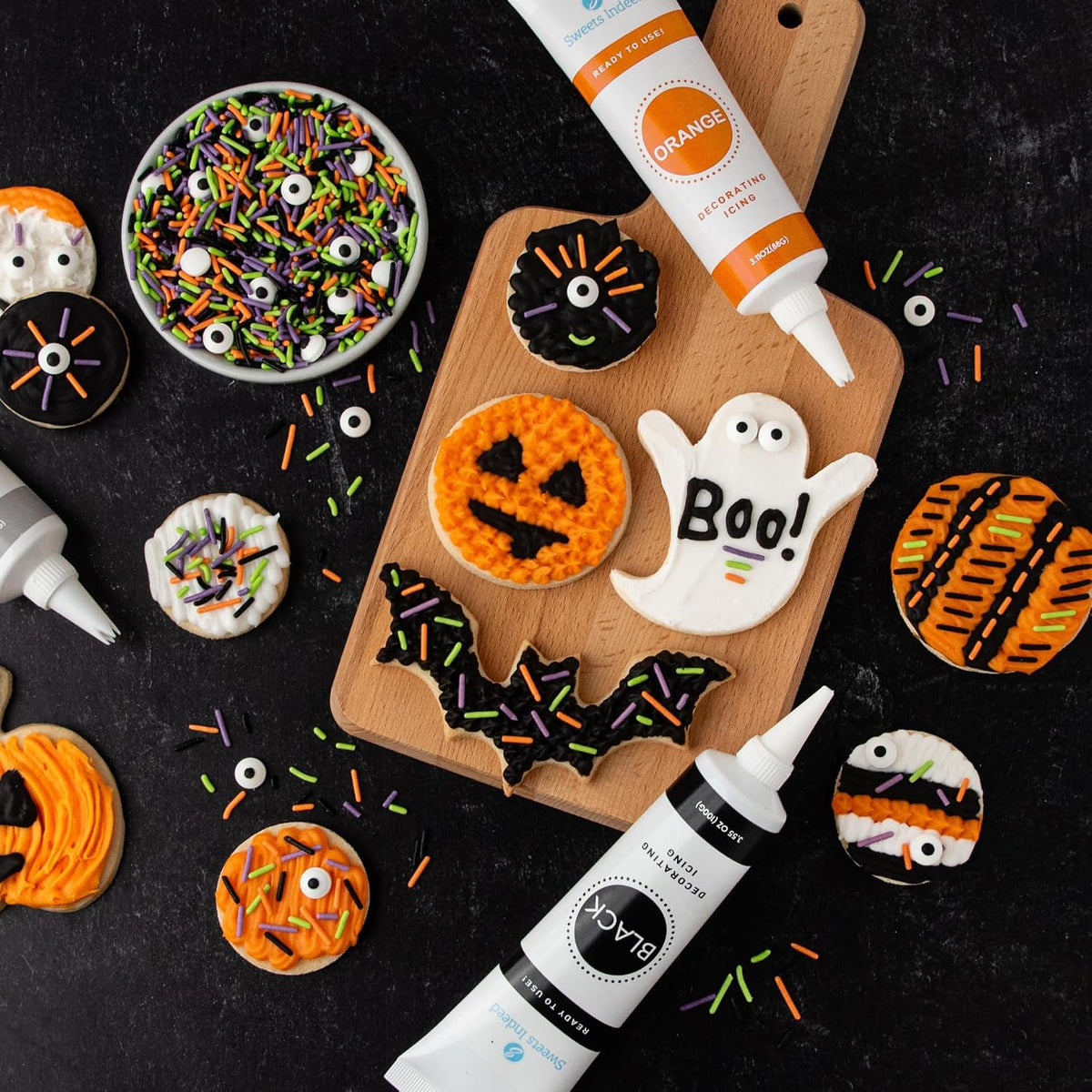 Sweets Indeed Halloween Frosting Decorating Kit with Sprinkles, 11.31 ounces