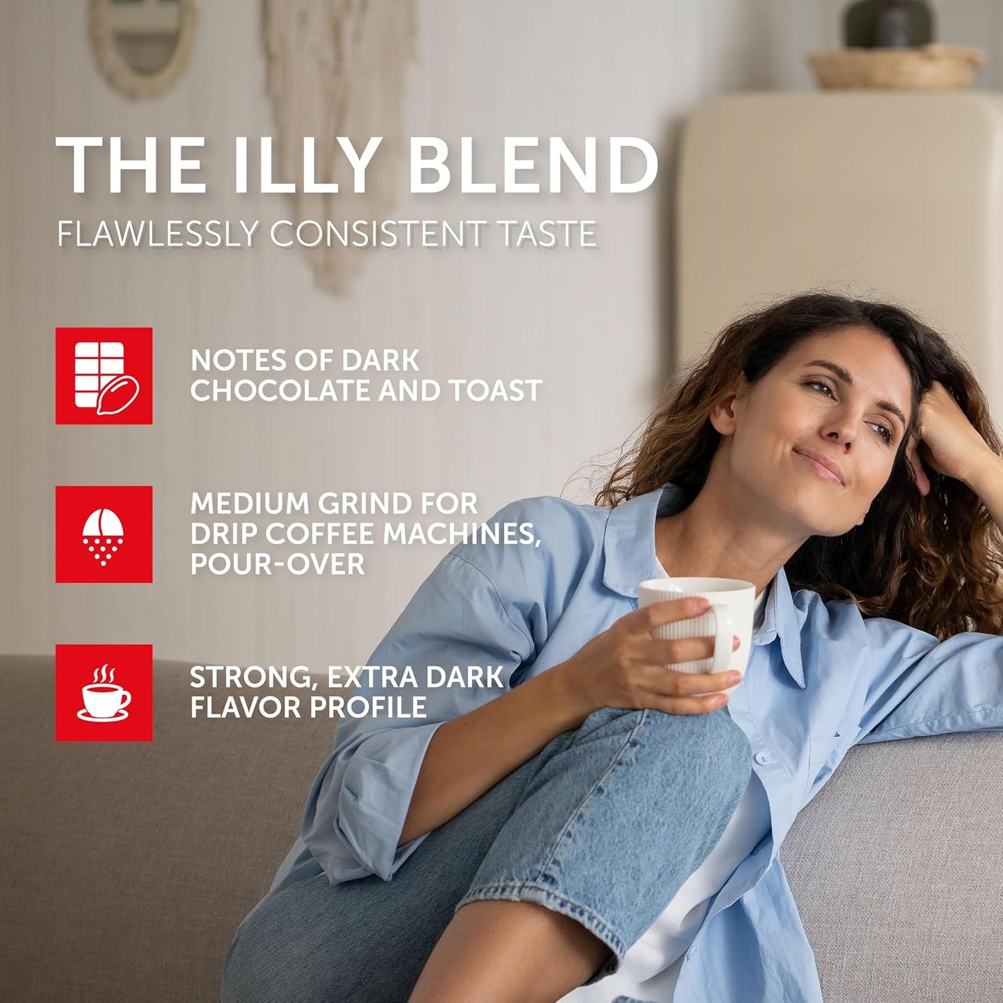 illy Ground Drip Coffee, Forte Dark Roast, 8.8 oz, 6 Pack | 100% Arabica, Premium Italian Coffee, Pre-Ground for Drip Brewers