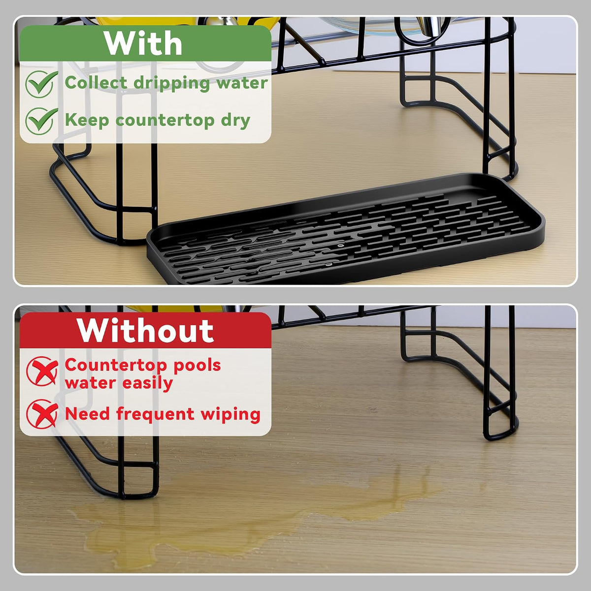 Drip Tray for Drink Dispenser, 1 Pack Rimmed Silicone Tray Mat for DD&amp;HAPP | Drip Catcher for Beverage Dispenser, Non-Slip Base, Catches Drips &amp; Spills, Protects Countertops, No Water Stains