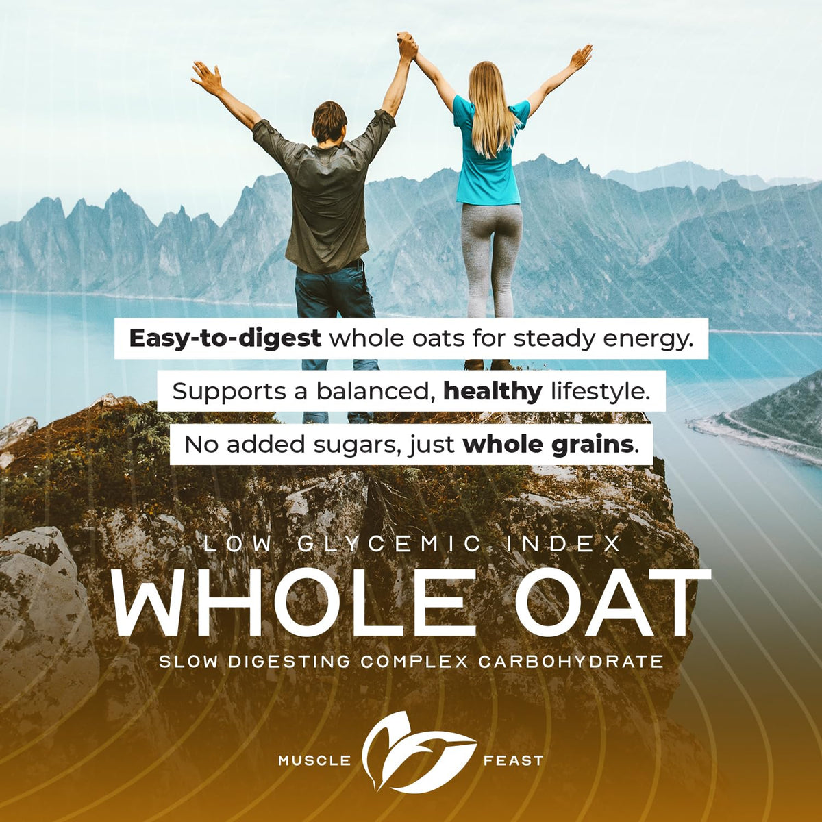 Muscle Feast Whole Oat Powder All Natural &amp; Complex Carb Oat Fiber | Unflavored (8lb) - Non-GMO, Vegan Powdered Oats Slow Digesting Carbohydrate Powder - Supports Steady Energy