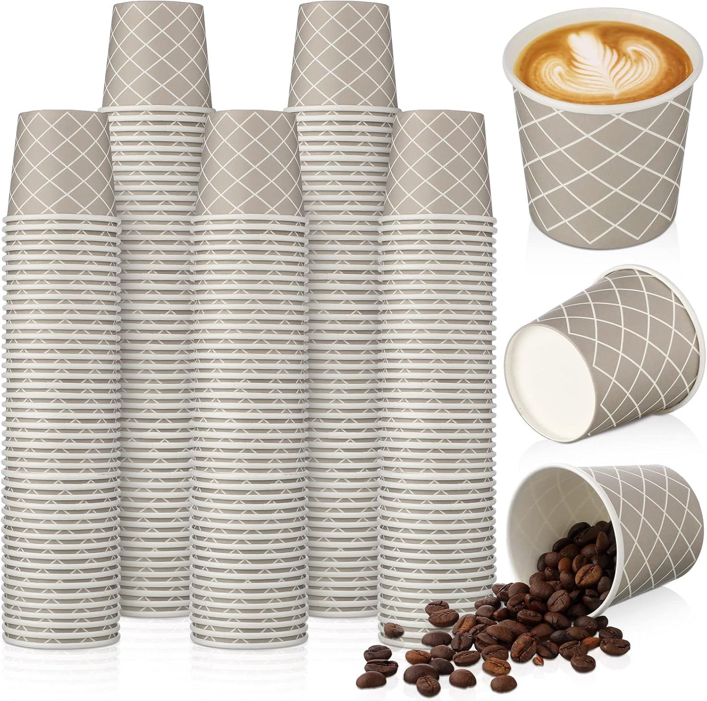 Rtteri 100 Pcs Count 3 oz Disposable Coffee Cups Disposable Espresso Cups Small Paper Cups 3 oz Cups