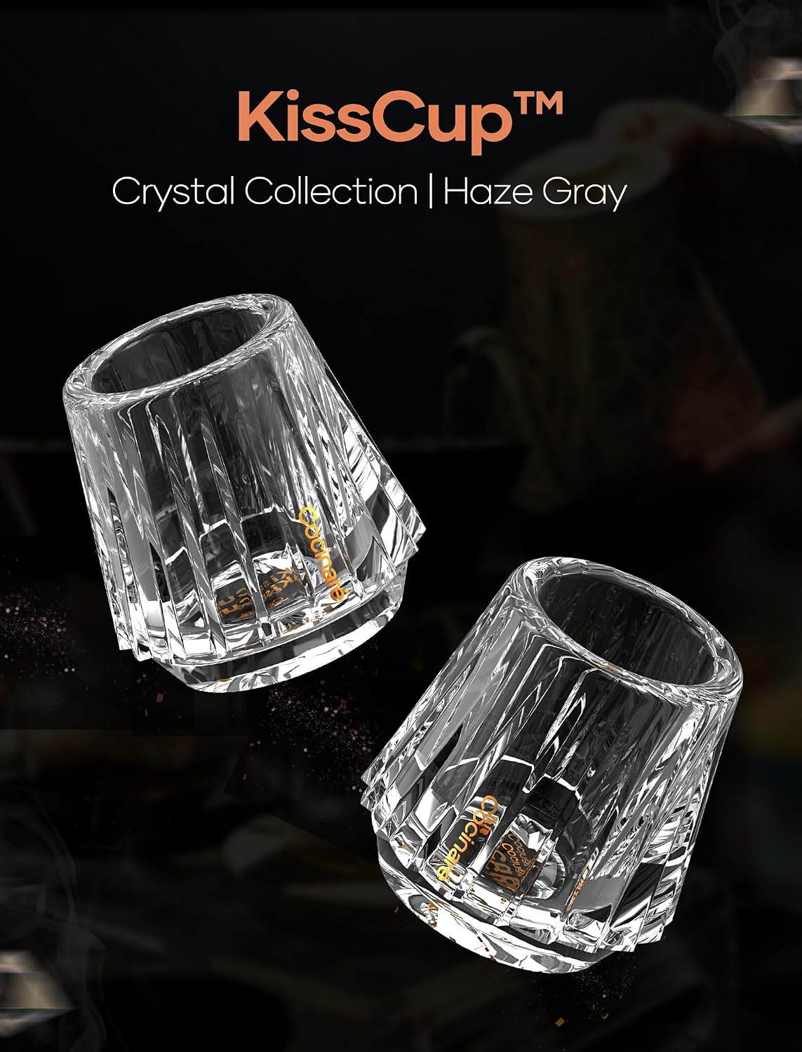 Cocinare Espresso Cups Set of 2, 1.5OZ Crystal Clear Espresso Shot Glasses | Ideal Small Demitasse Cups for Pour Over Coffee Maker and Cortado, Essential Coffee Bar Accessories, Gift for Lovers