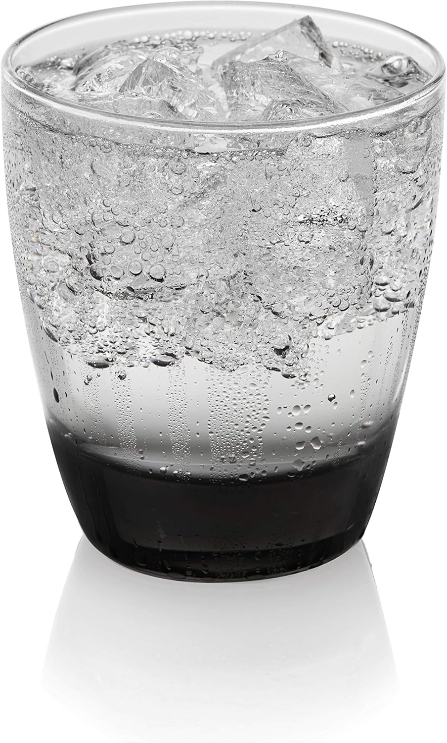 Libbey Classic Tumbler &amp; Rocks Drinking Glasses Set of 16, Clear Glass Cups | 18 oz and 13 oz Capacities for Water, Soda, Cocktails, and More with Smoke-Tinted Bases and Dishwasher-Safe Cleanup