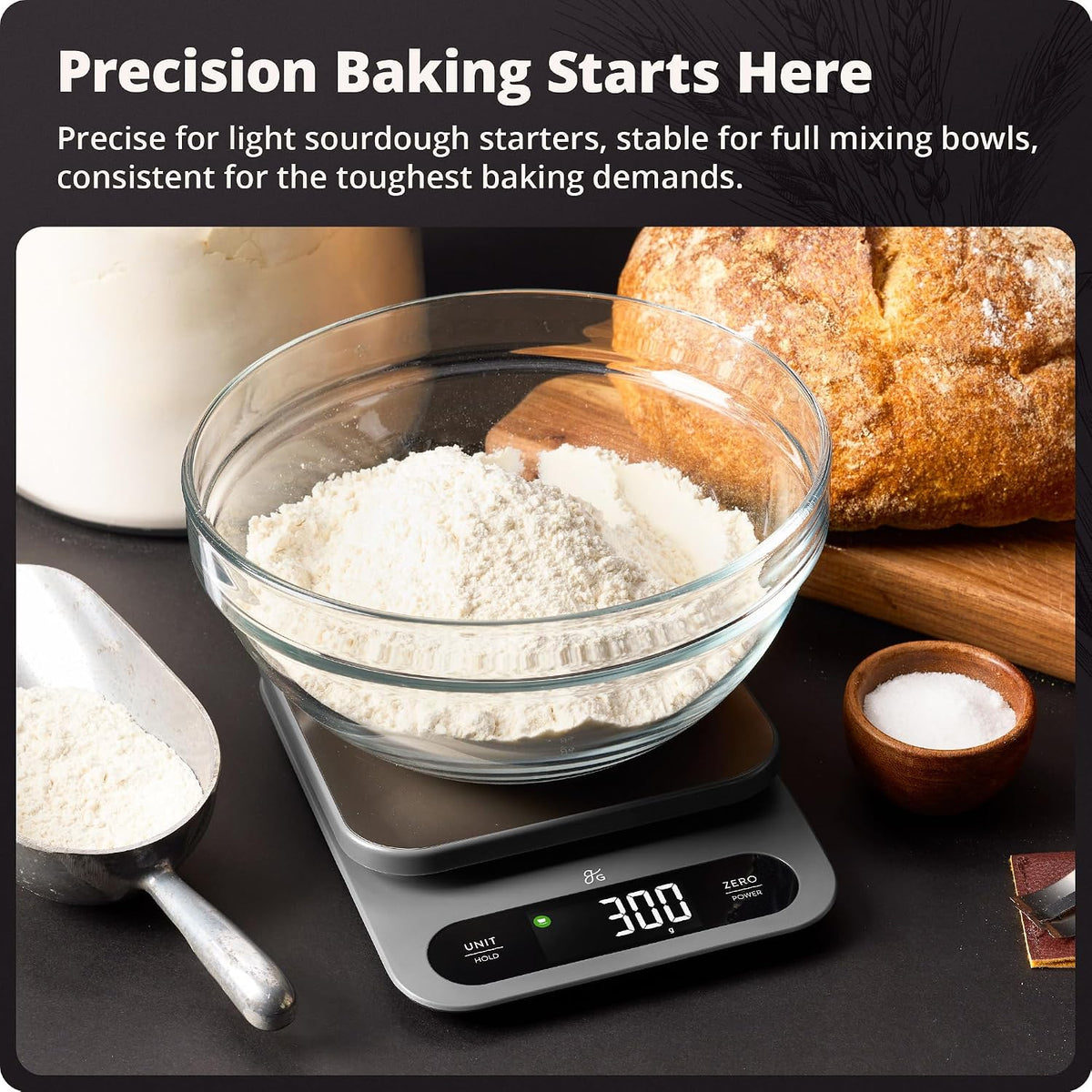 Greater Goods Digital Food Scale for Kitchen &amp; Baking, 22lb High Capacity