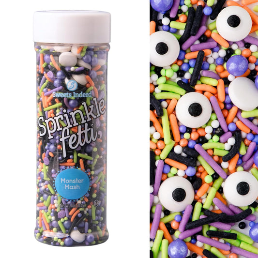 Sweets Indeed Sprinklefetti Monster Mash Sprinkles – 4 oz Jar | Halloween Sprinkle Mix with Candy Eyeballs, Jimmies,
