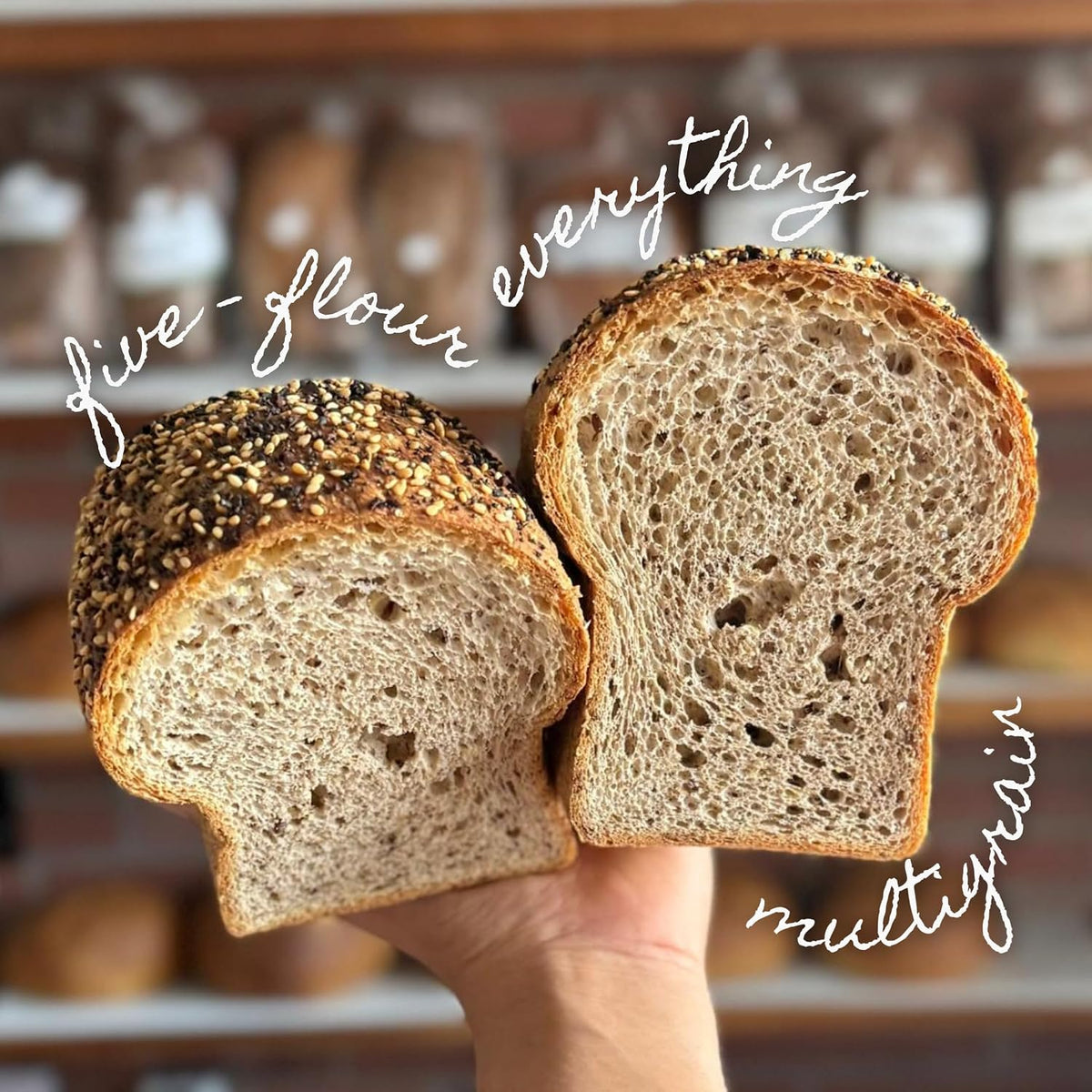 Dr. B's Wilbur Five Flour Multigrain Bread | (2 Pack (16 oz), Everything)