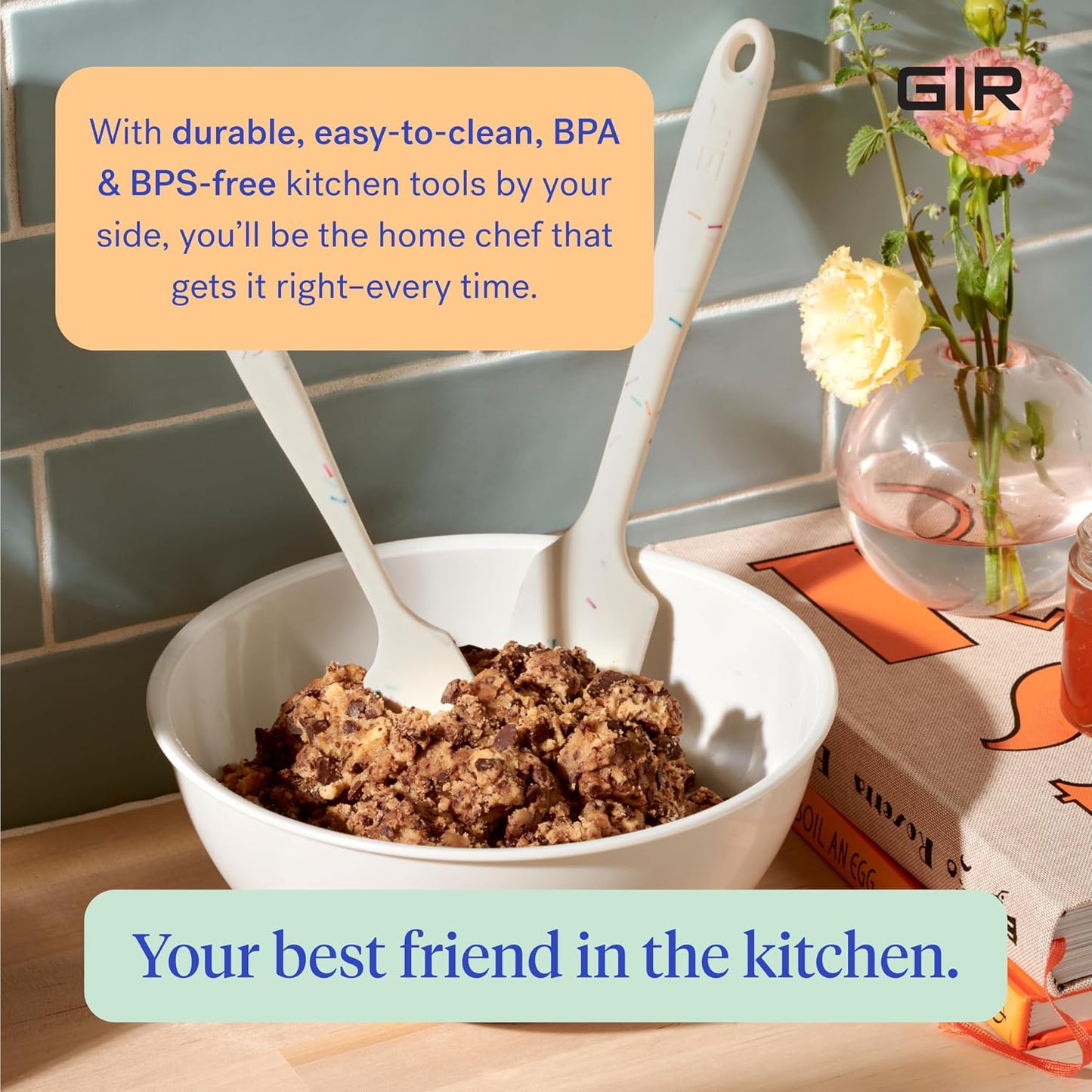 GIR: Get It Right Silicone Kitchen Spatula - Non-toxic Cooking Utensils for Nonstick Cookware, Cooking and Baking, Ultimate - 11IN - Navy