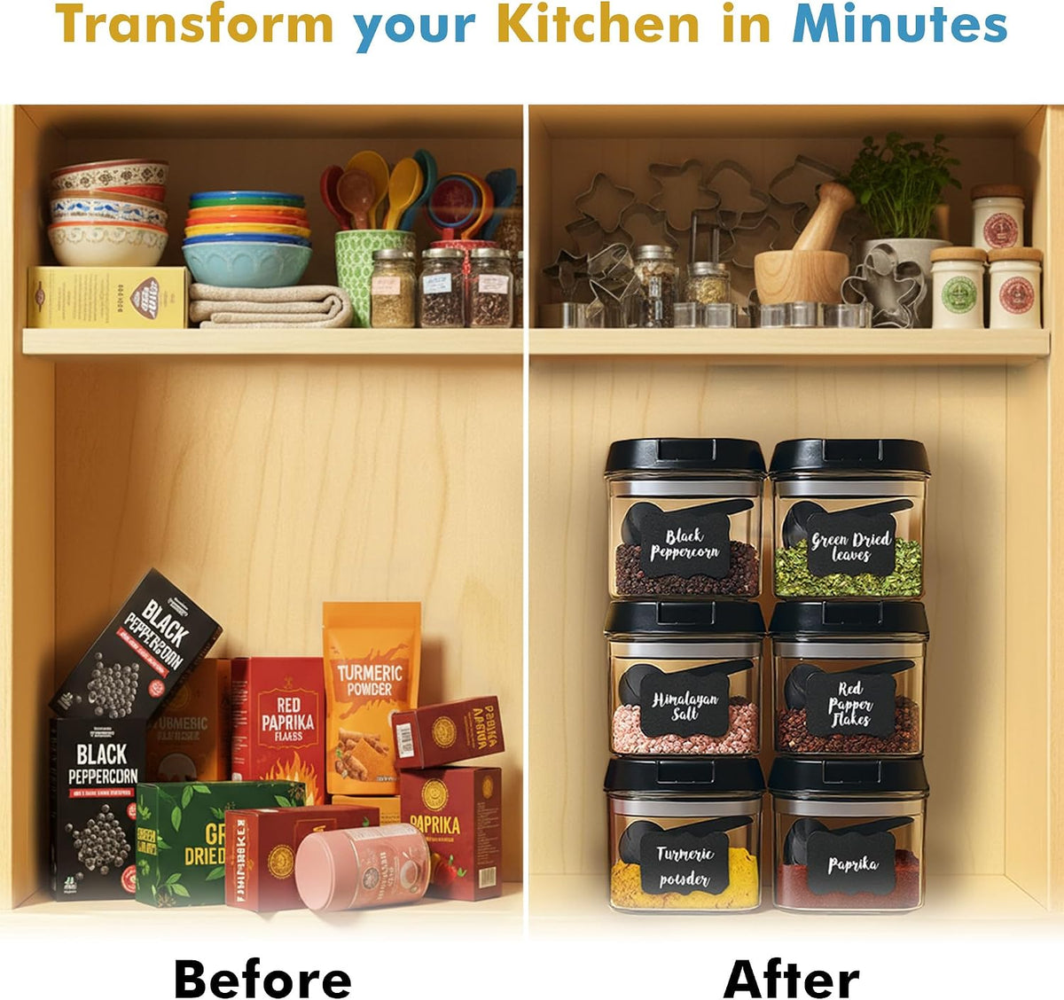 Shazo 6PC (0.5L, 2.1 Cup, 17oz) Airtight Food Storage Containers + 6 Spoons