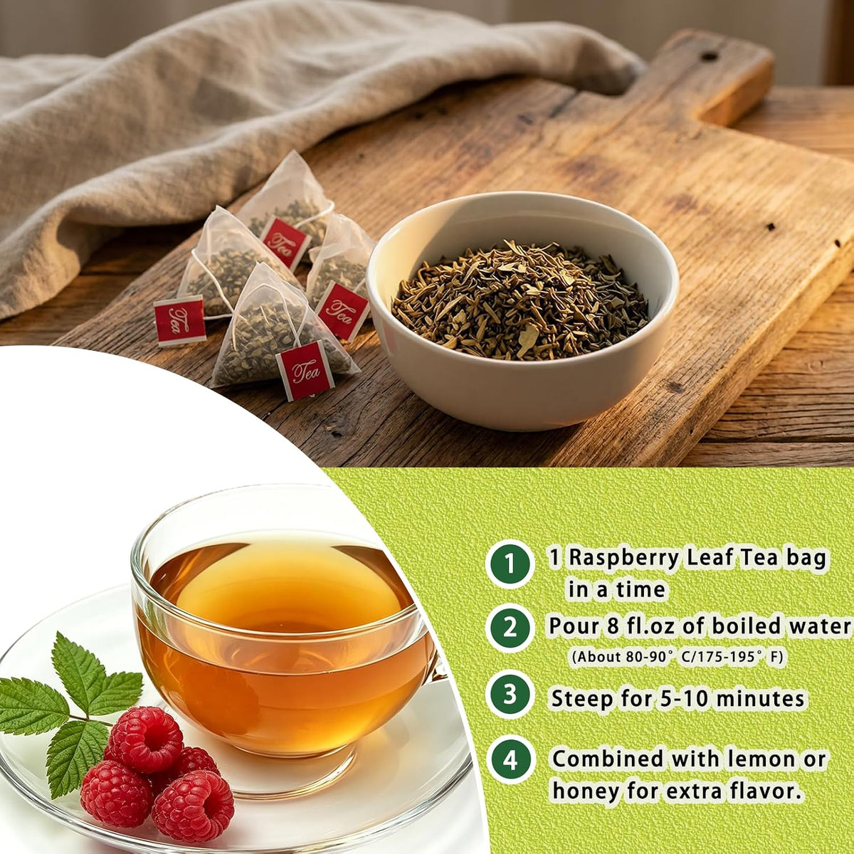 Samcci Raspberry Leaf Tea Bag, 40 Count, Natural Pregnancy Tea | Pure Red Raspberry Leaf Herbal Tea, Traditionally Used For Women's Wellness And Menstrual Support, Non-GMO, Caffeine-free