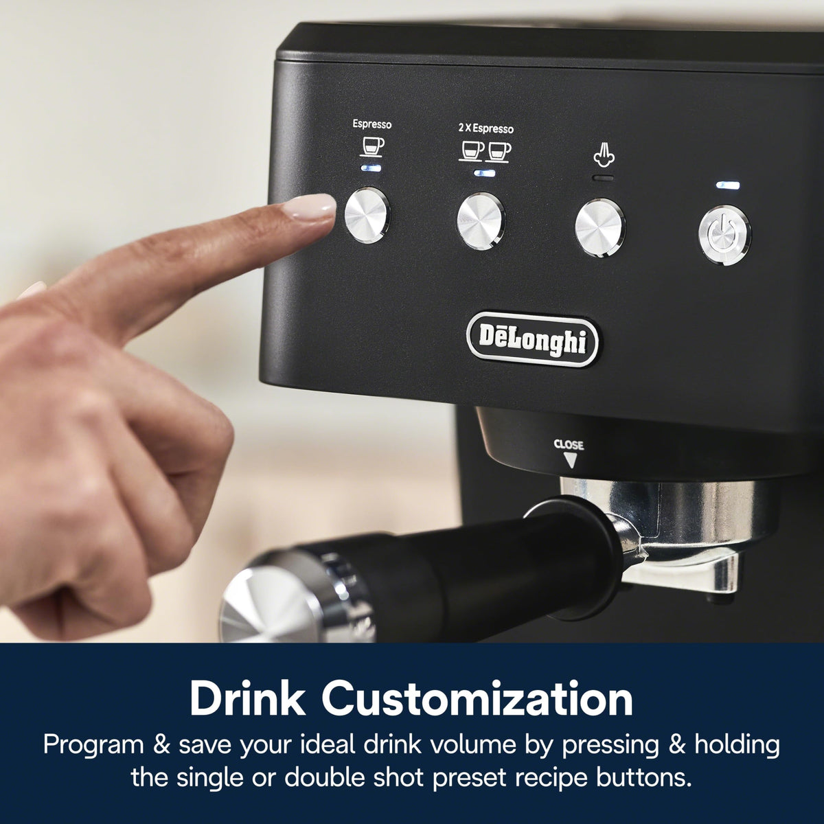 De'Longhi De’Longhi Classic Matte Black Espresso Machine, Easy-to-Use Milk Frother