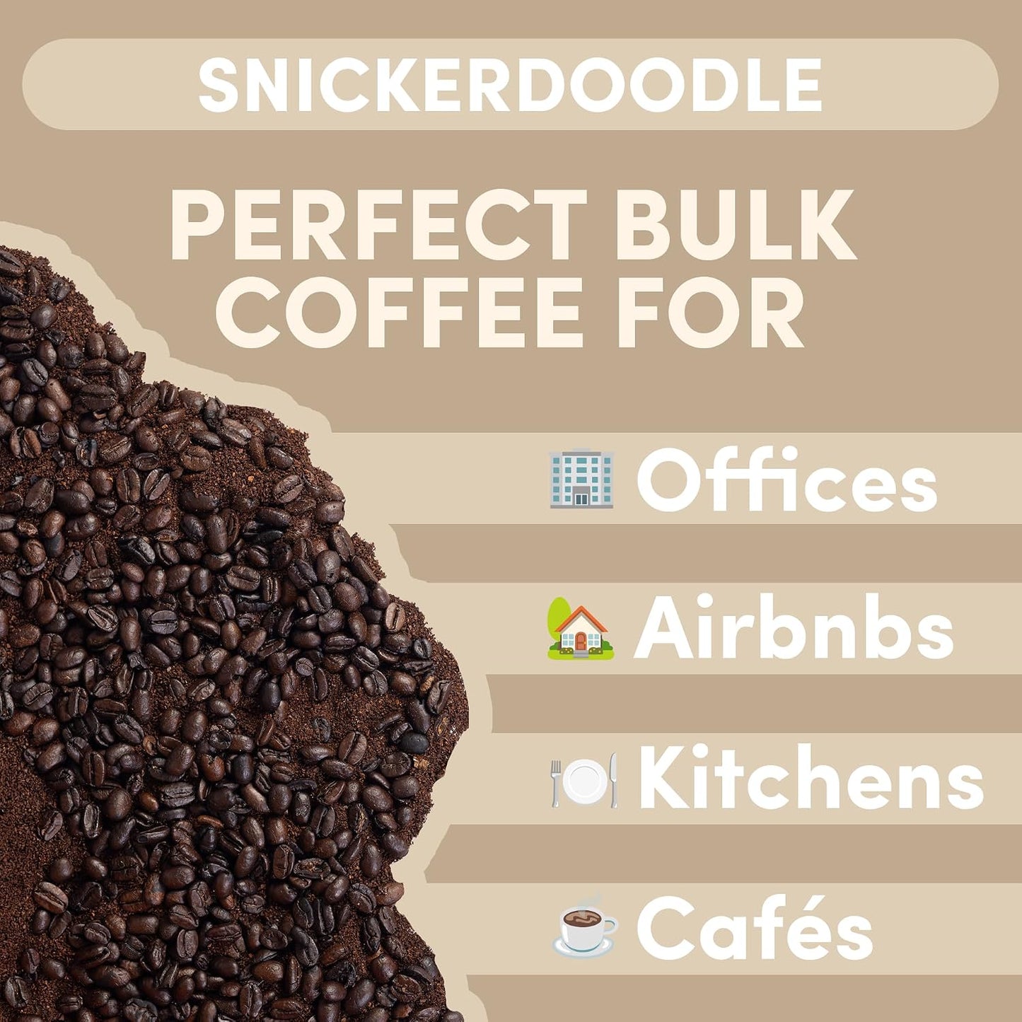 Sarasota Coffee Whole Bean Snickerdoodle Sugar Cookie | Medium Roast Gourmet Flavored Coffee Beans | Low Acid, Mold Free, Specialty Grade Bulk Coffee Beans | 5lb (80 oz)