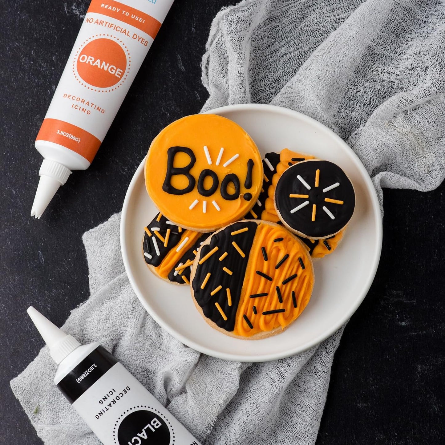 Sweets Indeed Dye Free Halloween Frosting Kit with Sprinkles, 8.21 ounces