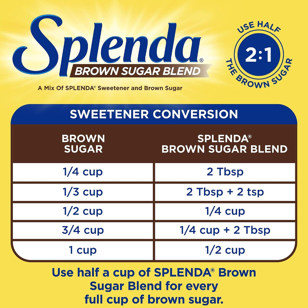 SPLENDA for Baking, 1 Pound Bag Brown Sugar Blend 16 Ounce (Pack of 2)