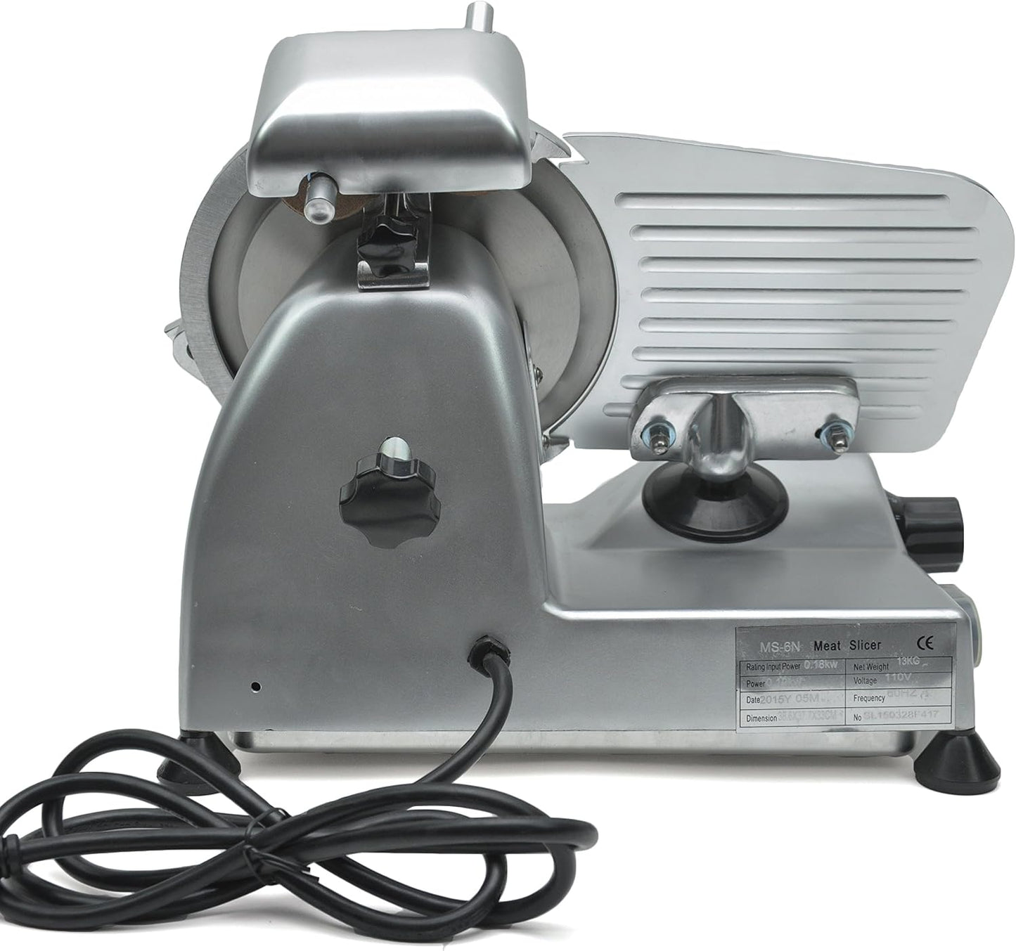 KWS Premium MS-6SS 200W Electric Compact Slicer 7.67 Inch Stainless Steel Blade, Frozen Meat/Deli Meat/Cheese/Food Slicer Low Noises Commercial and Home Use