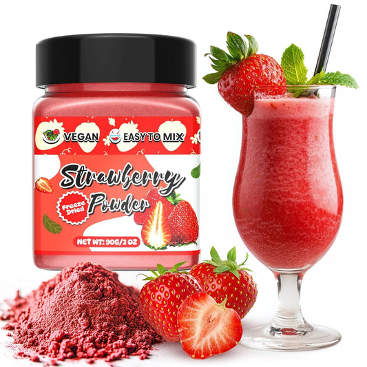 Strawberry Powder - 100% Pure Freeze Dried Strawberries Fruit Powder, Vegan & No Additive Strawberry Flavoring Natural Food