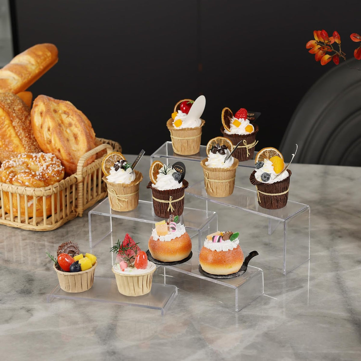 Goabroa Display Risers, Display Shelves, Riser for Decor, 10 Pcs(7~8 ~9" L)
