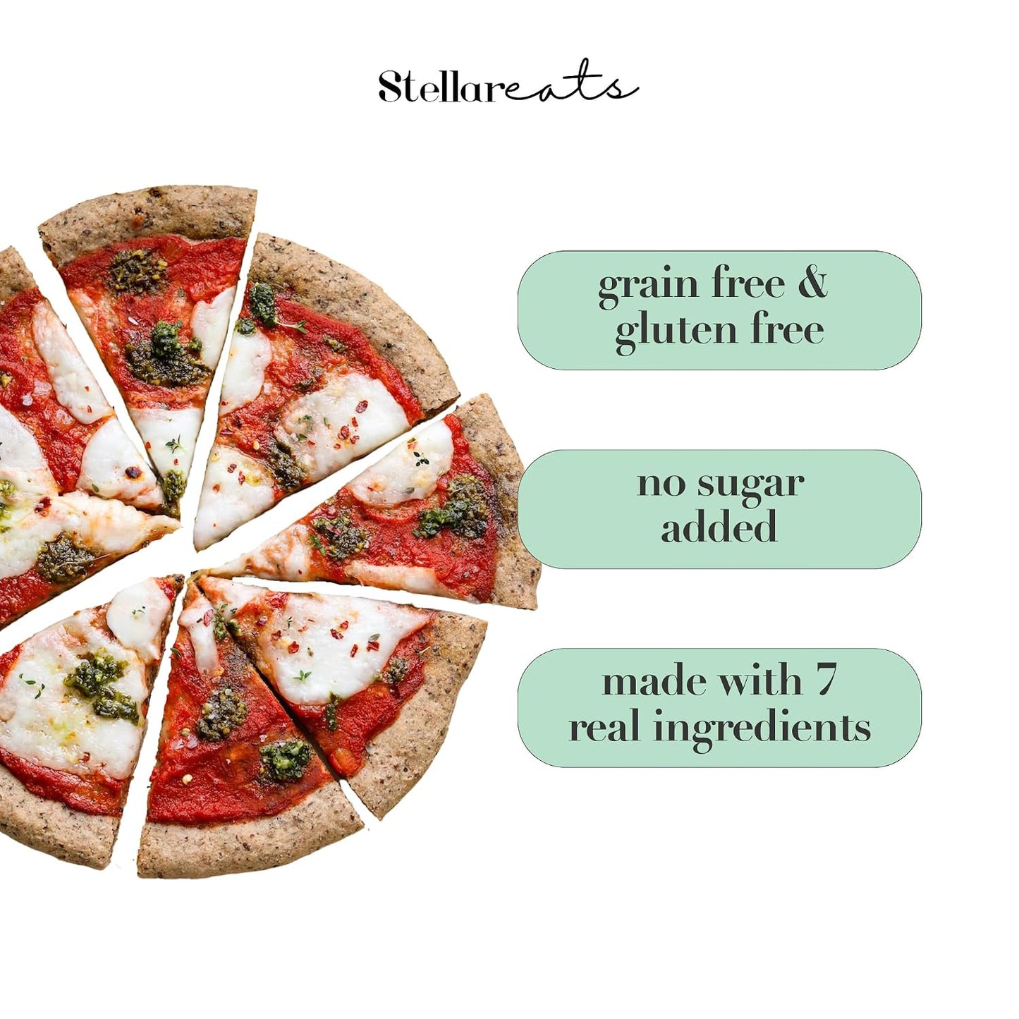 Stellar Eats Grain-Free Pizza Dough Baking Mix | Gluten-Free, Dairy-Free, Plant-Based, Paleo-Friendly | No Added Sugar | Almond Flour-Based | Non-GMO Project Verified, Kosher | 9.5 oz | 1 Pack