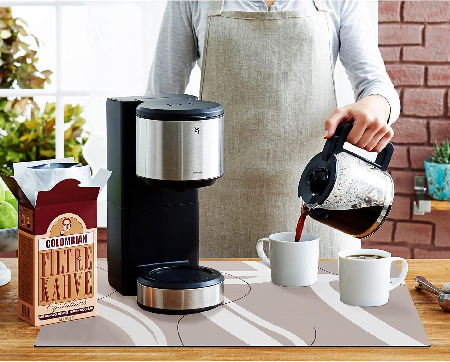 Golener Thick Mat for Coffee Maker,Water Collection Coffee Mat，No-Slip Mats for Small Appliances - Coffee Makers, Blenders, Stand Mixers,Juice Machine,etc, 23"x15"
