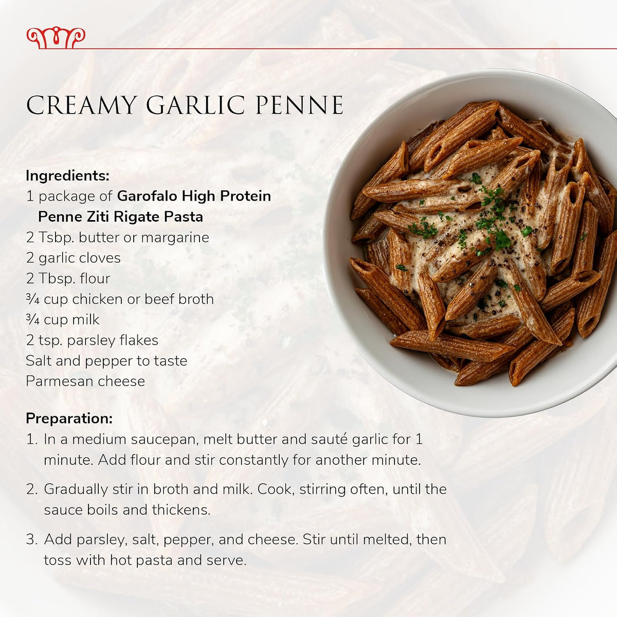 Garofalo - High Protein Penne Rigate Pasta | Premium Durum Wheat Semolina with 19g Protein &amp; 12g Fiber | Italian Made, Bronze-Drawn, PGI Certified (16 oz, 4-Pack)