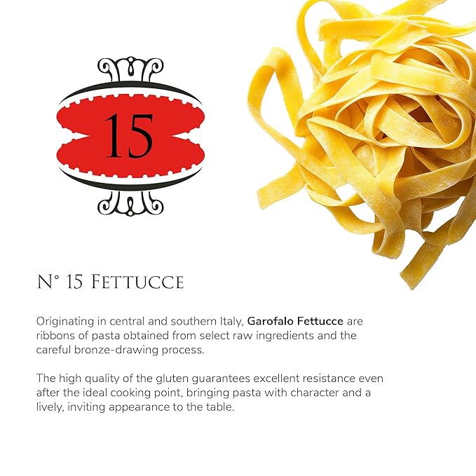 Garofalo - Premium Durum Wheat Semolina Fettucce Pasta, Italian Made, Bronze-Drawn, Al-Dente, One-Ingredient Pasta (4 pack)