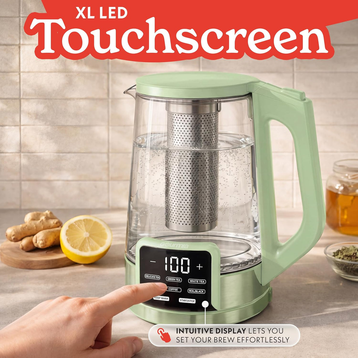 Gourmia Electric Glass Kettle - 1.7L Capacity