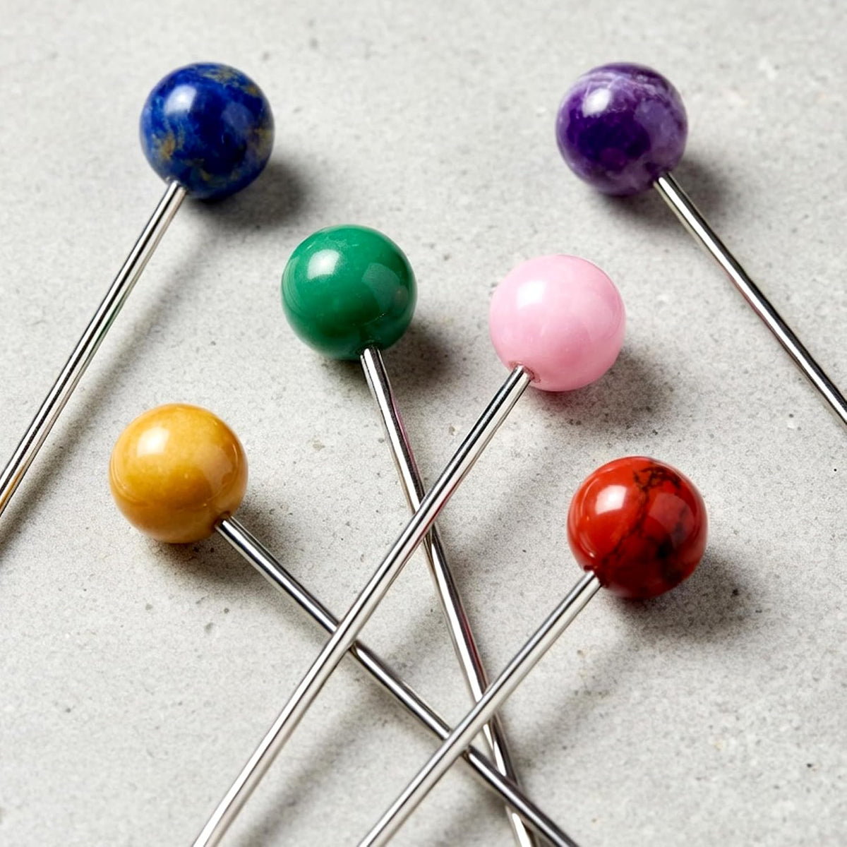 Homestia 6 Pcs 7.5'' Metal Stir Sticks, Colorful Gemstone Cocktail Stirrers | Reusable Stainless Steel Coffee Stirrer, Drink Swizzle Sticks, Natural Stone Decor Beverage Stir Stirring for Bars Home Use