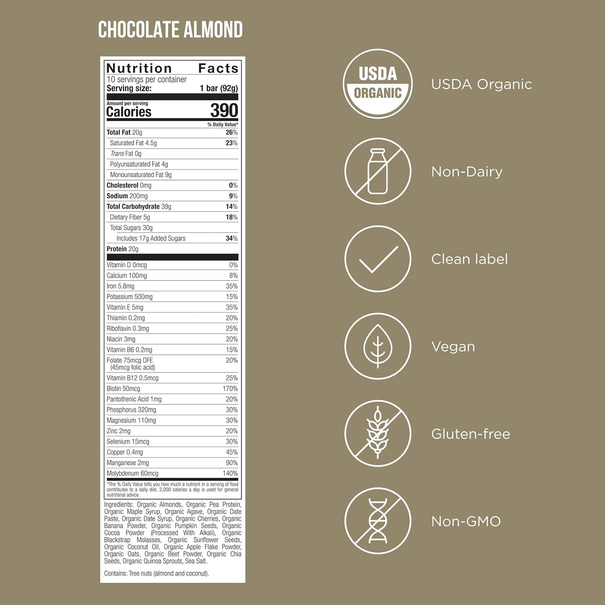 POSSIBLE Meal Bar, Chocolate Almond, 10 Count (Pack of 1)