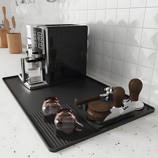 Silicone Coffee Mat with a removable tamper mat for Ninja Luxe Cafe Accessories,23.5"x15.7"Anti-Slip Heat-Resistant Coffee