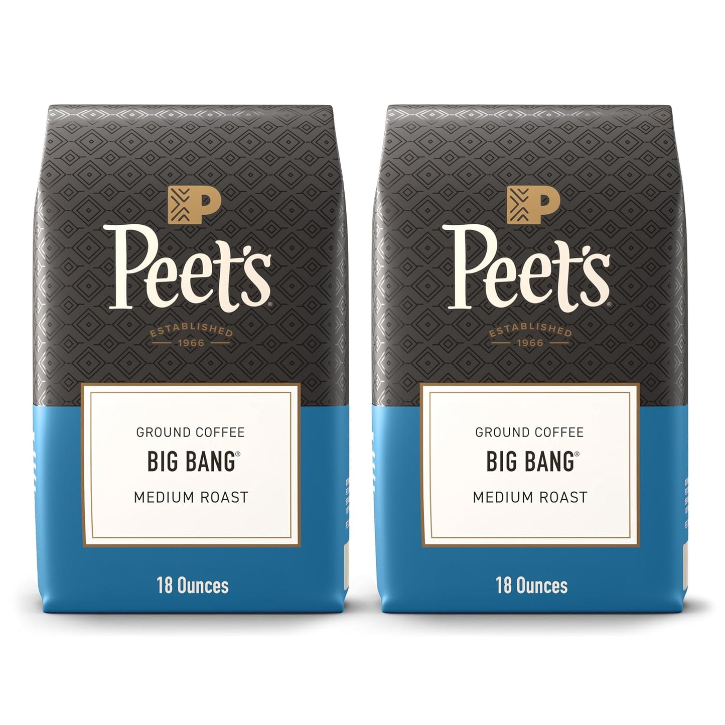 Peet's Coffee Medium Roast Ground Coffee | Big Bang | 36 Ounces | 2 Bags