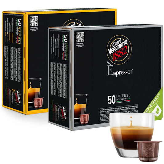 Caffe' Vergnano Medium Roast Espresso Bundle - Original Line Machine Compatible Arabica Robusta Italian Coffee For Nespresso