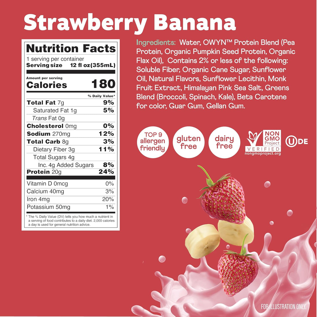 OWYN Only What You Need 20g Protein Shake Variety Pack, Dairy Free, 12 Ct