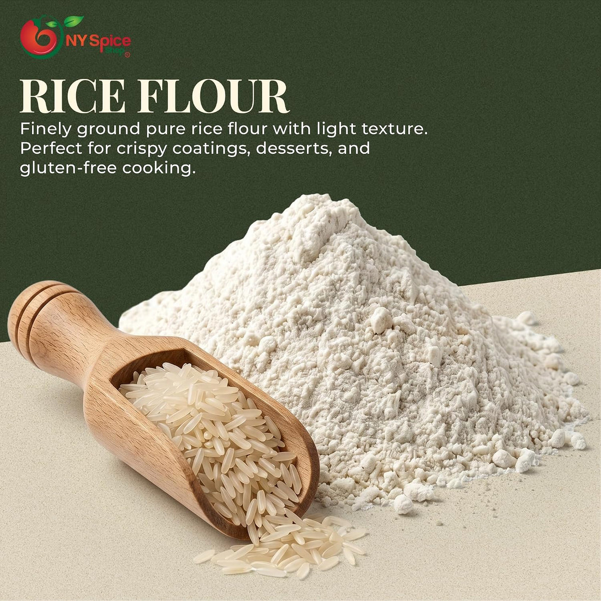 NY Spice Shop Rice Flour - 3 Pound All Natural White Rice Flour for Sourdough Bread - White Rice Grain Flour for Baking