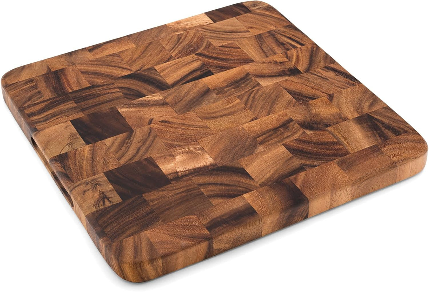 Ironwood Oslo End Grain Square Utility Cutting Board, 12 Inch Square Acacia Wood Cutting Board | Dice, Prep &amp; Serve | Great for Meat &amp; Veggies | Beautiful Acacia Wood | Knife Friendly End Grain Board | Charcuterie Board