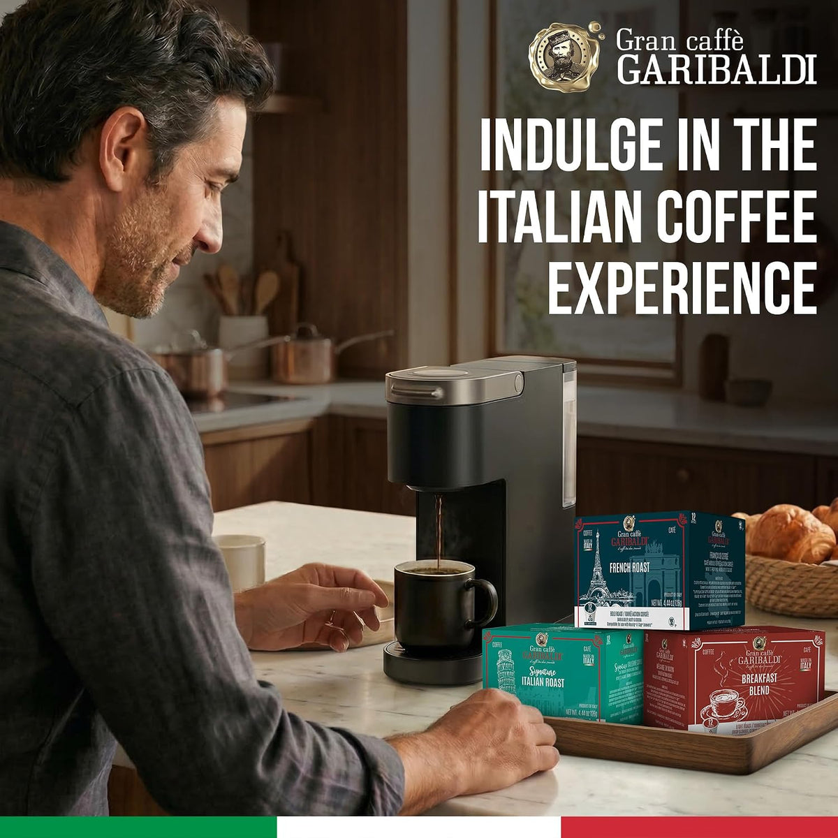 Caffè Garibaldi Donut Shop Coffee Pods, Light Roast, 72 Count Arabica Blend | Light Roast 100% Arabica Coffee Pods Compatible With Keurig K-Cup Brewers, Recyclable Single-Serve Capsules, 72 Count Box