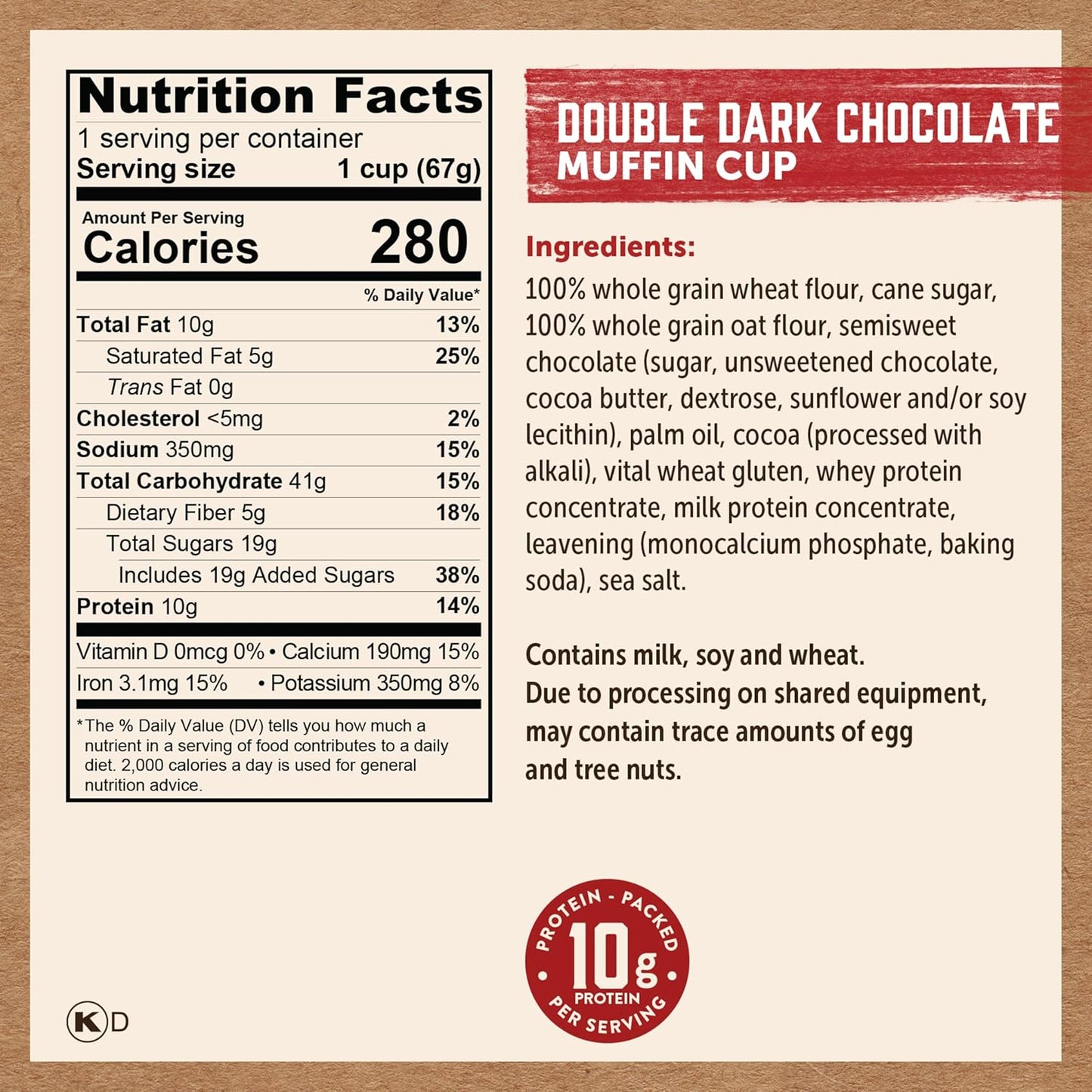 Kodiak Cakes Minute Muffin Cup Variety Pack - 100% Whole Grains, Double Dark Chocolate, Blueberry & Cinnamon Roll (Pack of 12)
