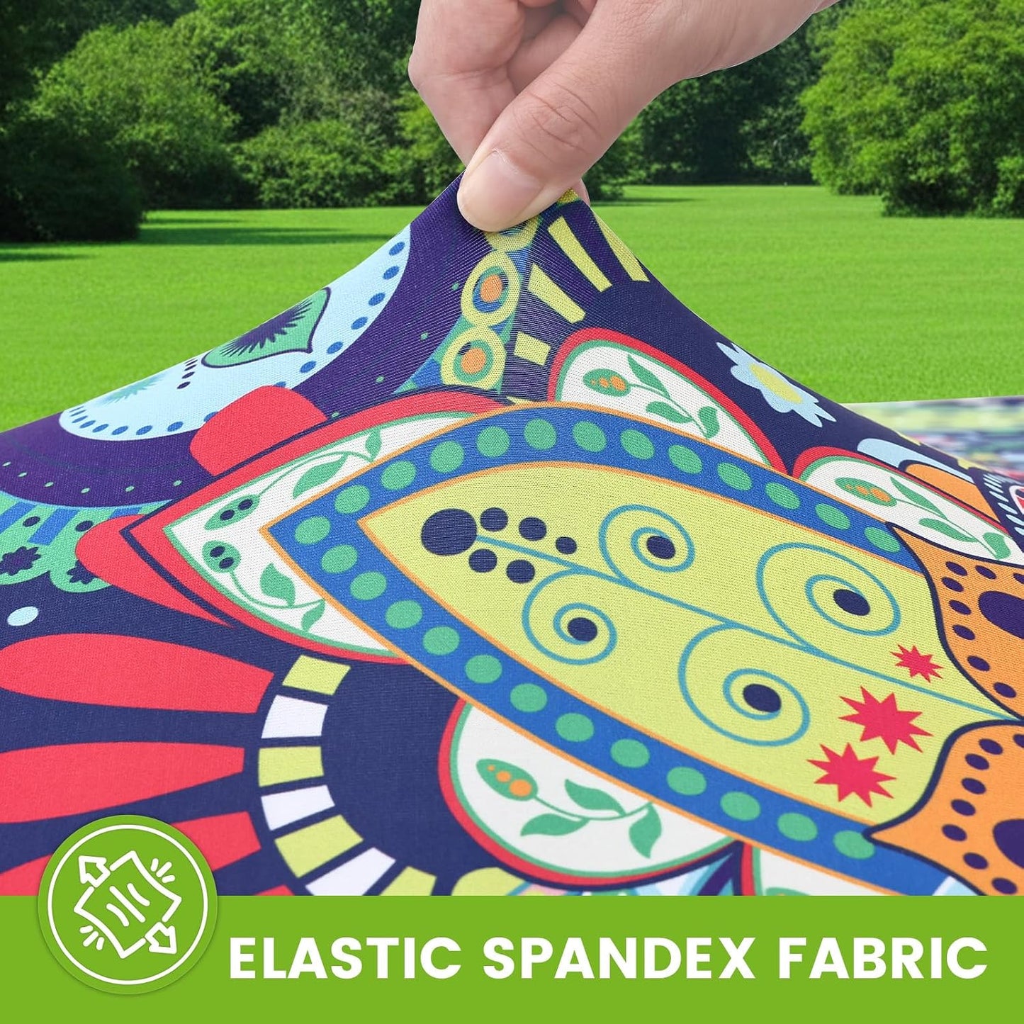 Smiry Spandex Fitted Tablecloth for 6 Foot Rectangle Tables, Washable Picnic Table Cover with Elastic, Stretch Reusable