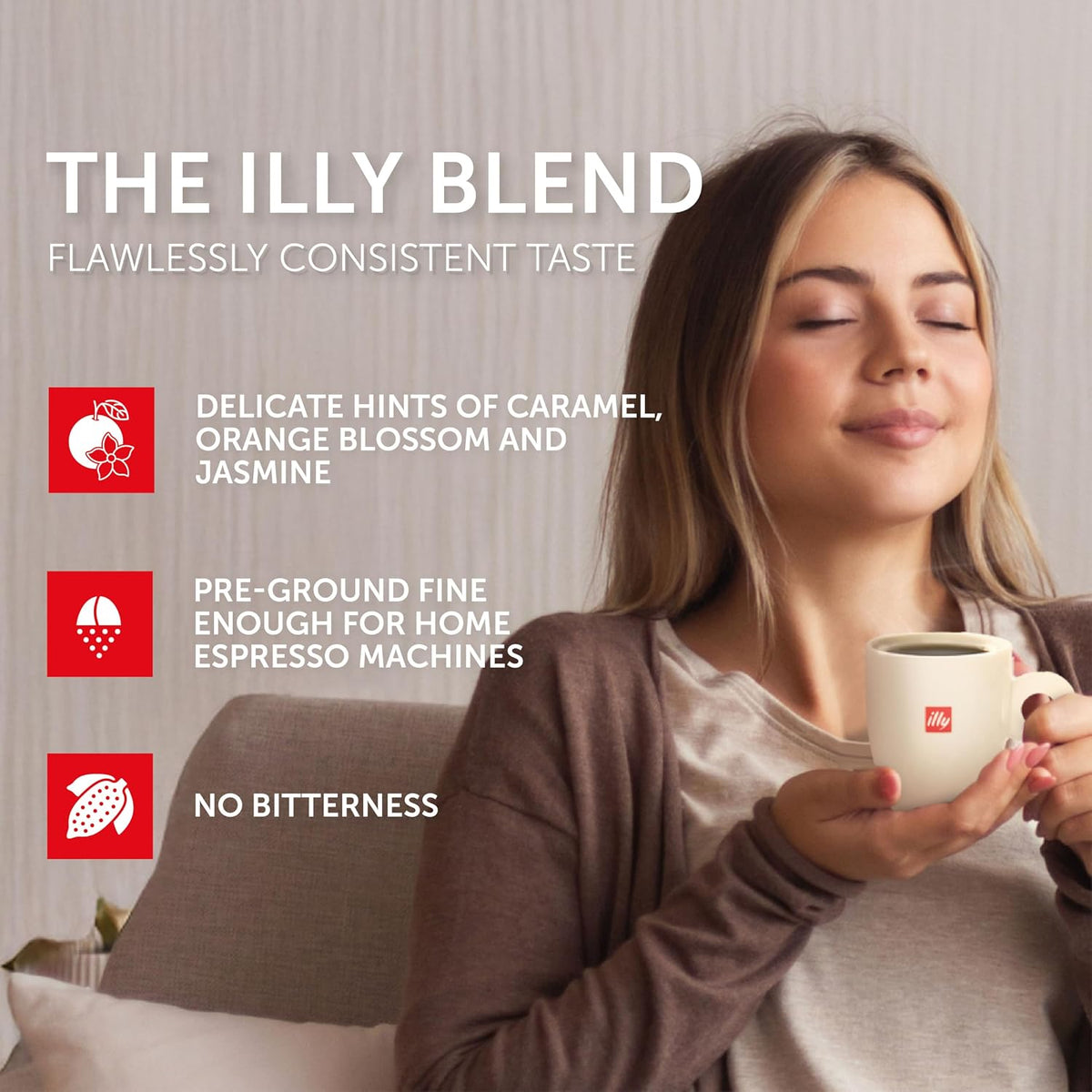 illy Decaf Ground Espresso Coffee, Classico Medium Roast, 8.8oz, 6 Pack | 100% Arabica, Premium Italian Coffee, Pre-Ground for Espresso Machines