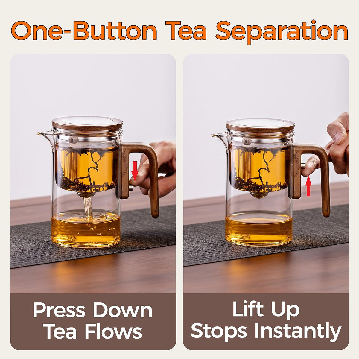 Enchanted Tea Pot with Tea Infuser, Loose Leaf Tea Steeper, 20 oz | Magic Teapot for Loose Leaf Tea Diffusers, Glass Tea Maker, Ideal Gift for Tea Lovers