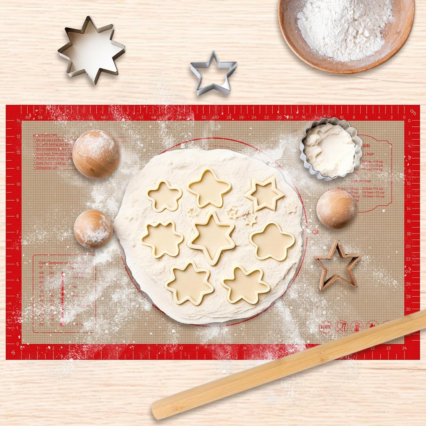 Koolstuffs Silicone Pastry Mat, 26" x 16", Non Slip for Rolling Dough