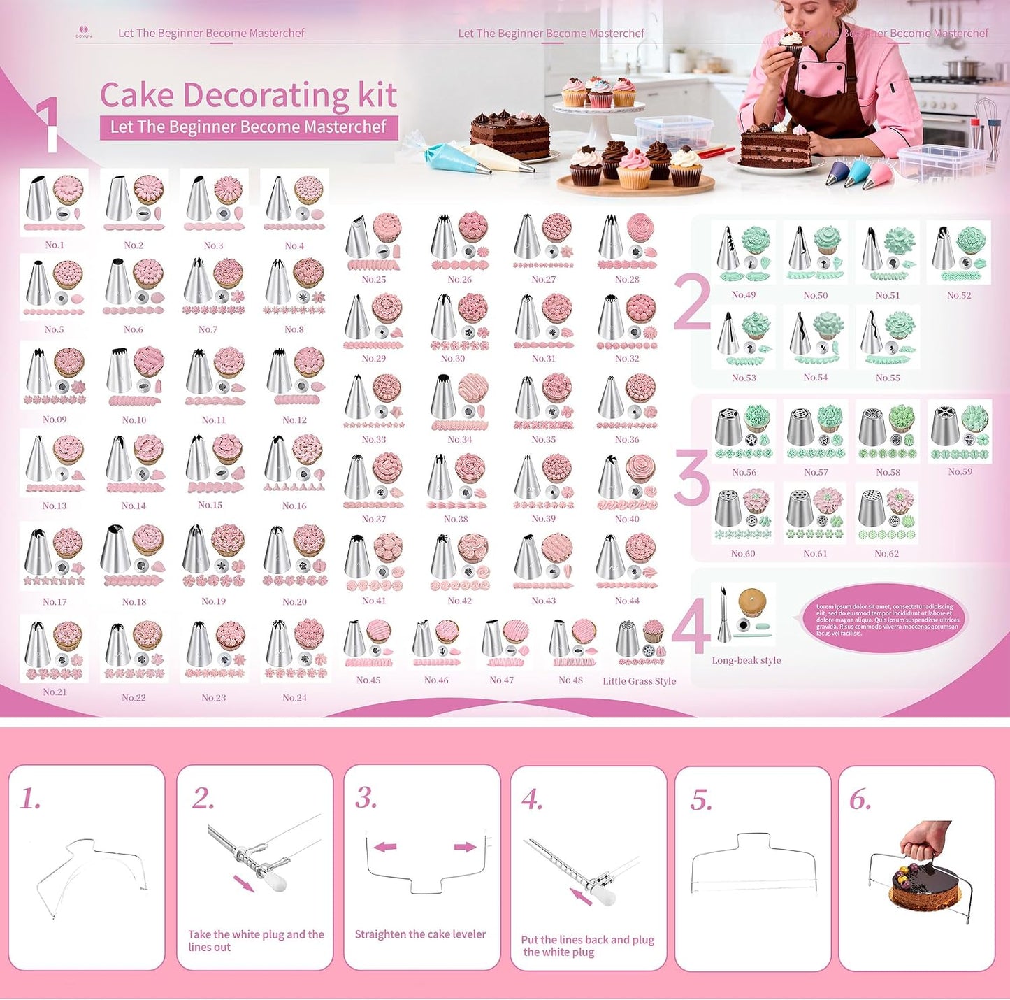 Cake Decorating Supplies Kit Set of 138pcs