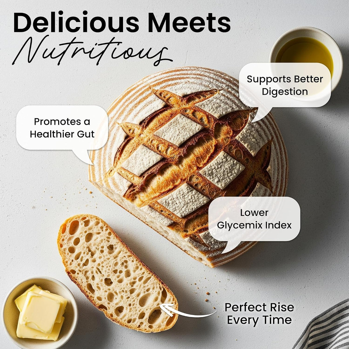 ERNEY Dehydrated Sourdough Starter 21.6 g Per Sachet for Bread Making - Perfect Rise Organic Sourdough Bread Flour with Instruction - Versatile Homemade Pastry Flour Perfect for Artisan Loaf Pizza Muffins