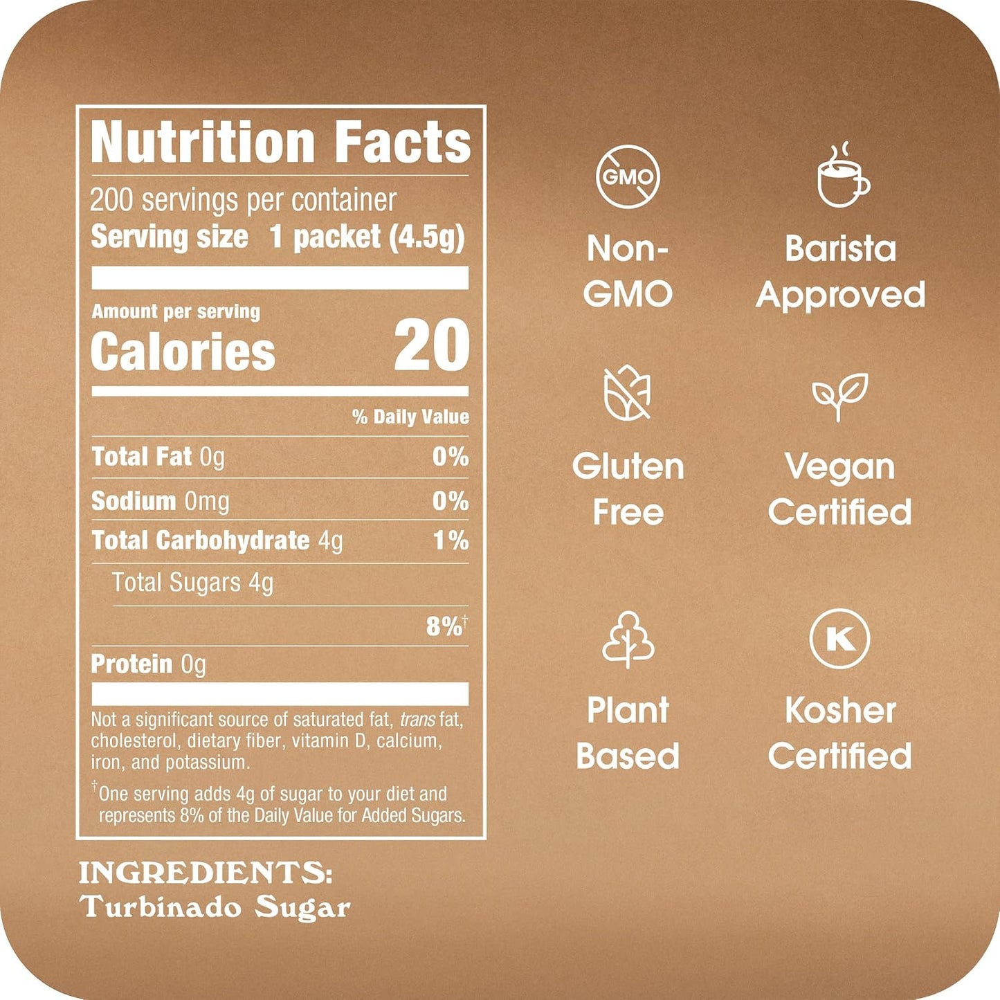 Sugar In The Raw, Turbinado Cane Sugar Packets, 200 Ct Box, 2 Pack