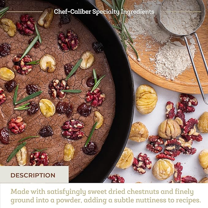 Fresh & Wild | Chestnut Flour | Finely Ground Dried Chestnuts | Gluten-Free Artisan Flour For Baking | Healthy, Paleo Alternative To Wheat Flours | 16 oz | Gourmet, Chef-Inspired Ingredients