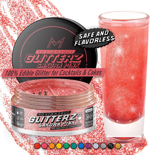 MONÉGASQUE Sakura Pink Edible Glitter for Drinks 10g – Pink Edible Glitter for Cakes & Cocktails – Halloween Drink Shimmer