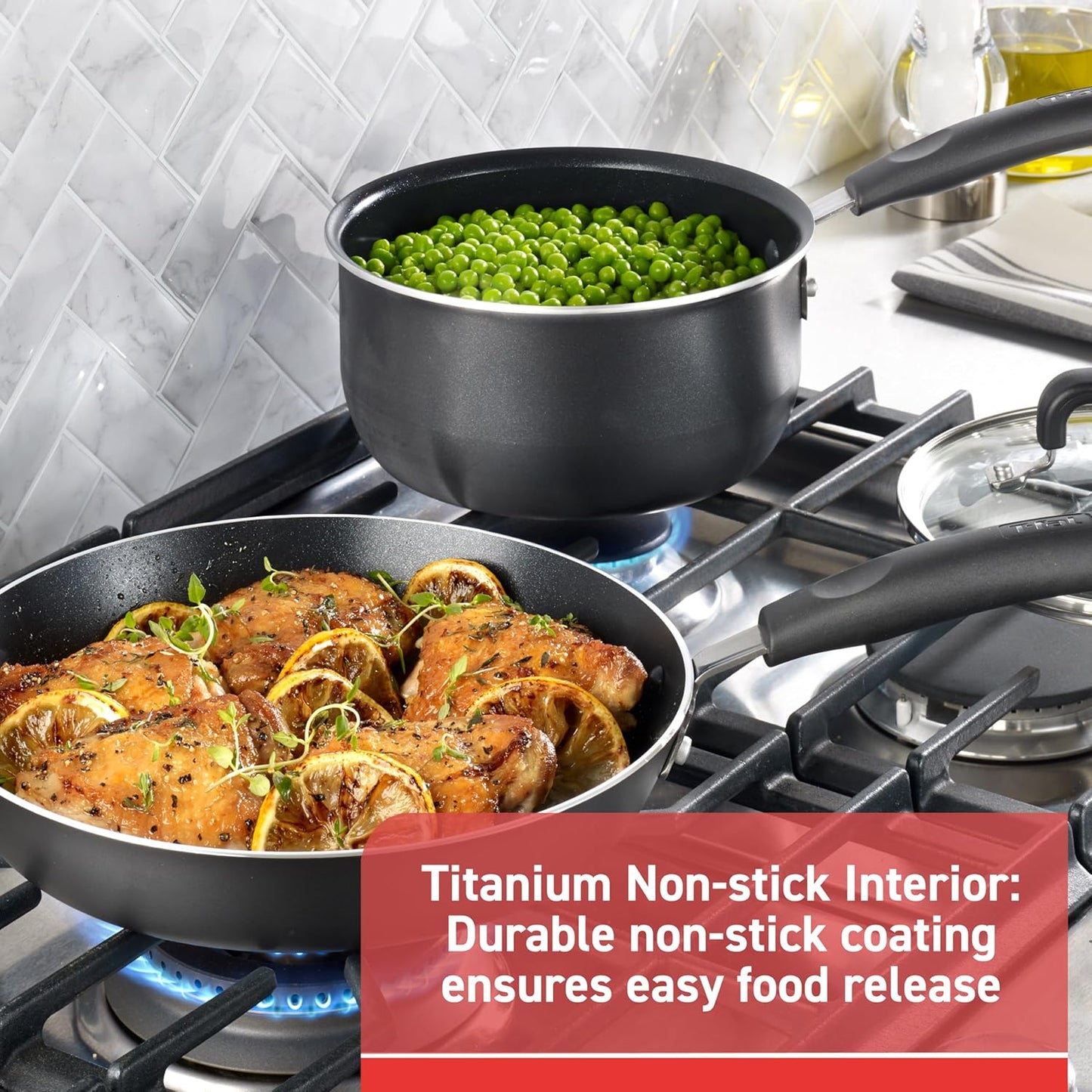 T-Fal Signature Nonstick Pots and Pans Set 12 Piece, Oven Broiler Safe 350F, Kitchen Cookware Set w/Fry Pans, Saucepans