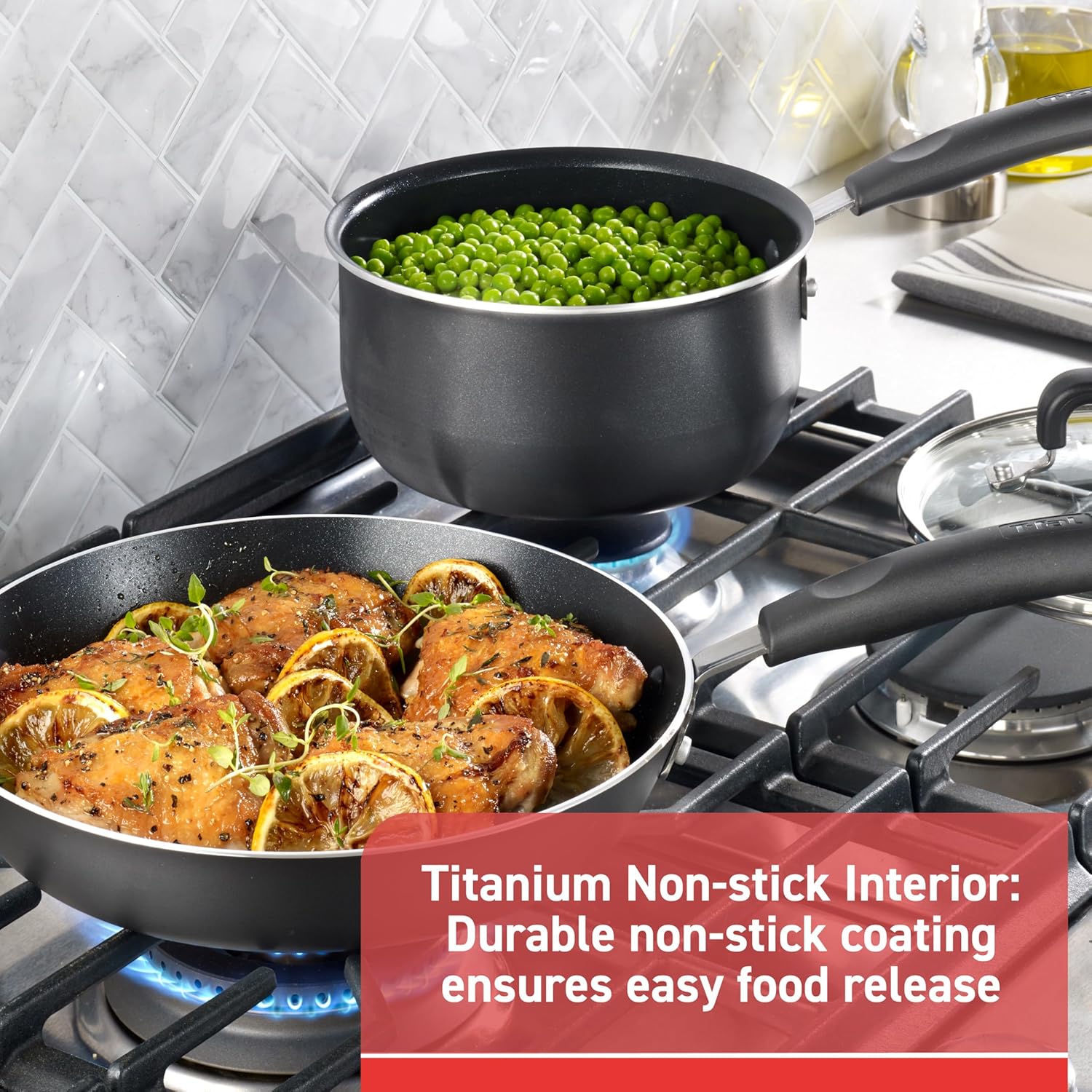 T-Fal Signature Nonstick Pots and Pans Set 12 Piece, Oven Broiler Safe 350F, Kitchen Cookware Set w/Fry Pans, Saucepans