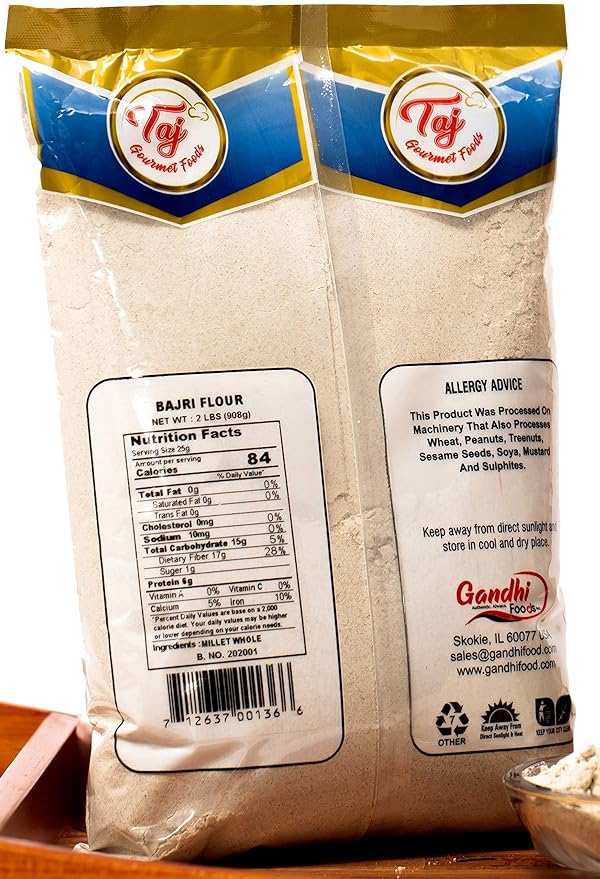 TAJ Millet Flour | Bajra Atta, Bajri ka Atta, Bajri Flour | 4-Pounds