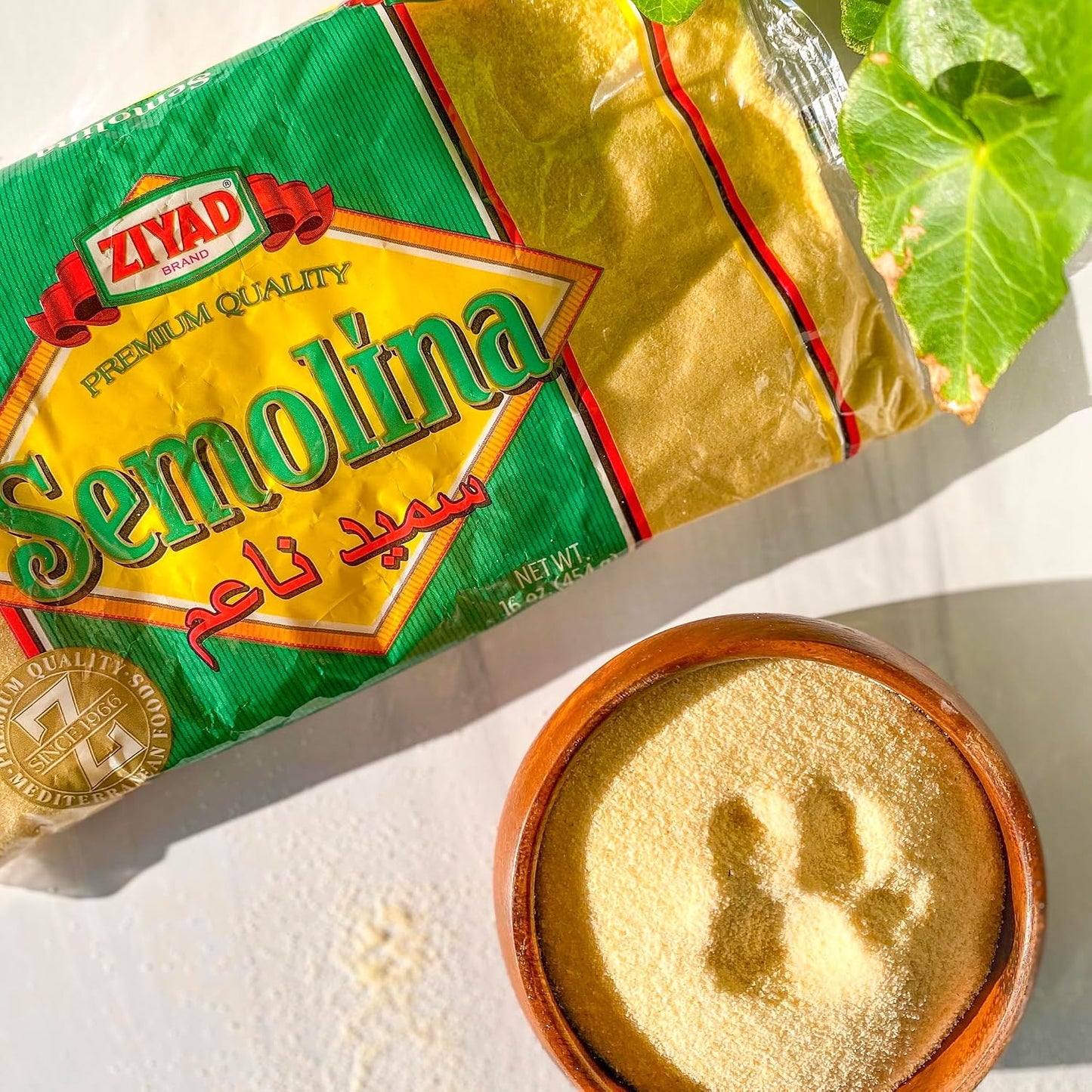 Ziyad Wheat Semolina Flour - 16oz - Versatile for Baking Bread, Pasta, Porridge &amp; More - Ideal Cooking Flour for Multiple Recipes