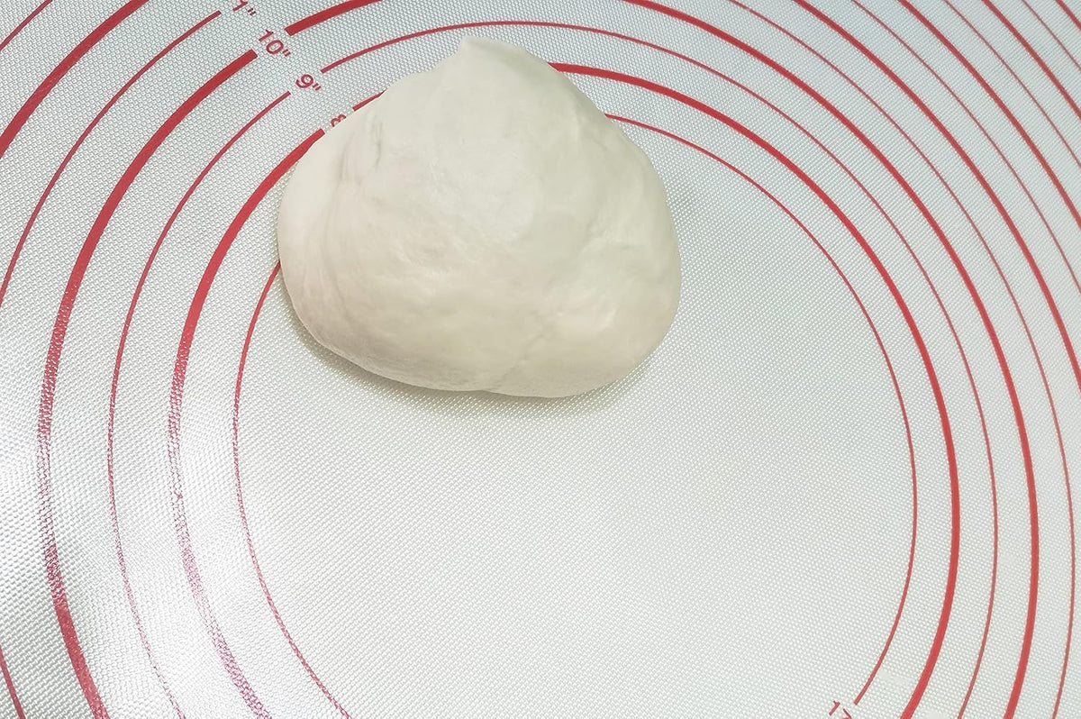 Yansumi silicone pastry non stick baking mat with measurement fondant mat with three sizes for silicone baking mat, counter mat, dough rolling mat,fondant/pie crust mat (Red, 24"L x16"W)